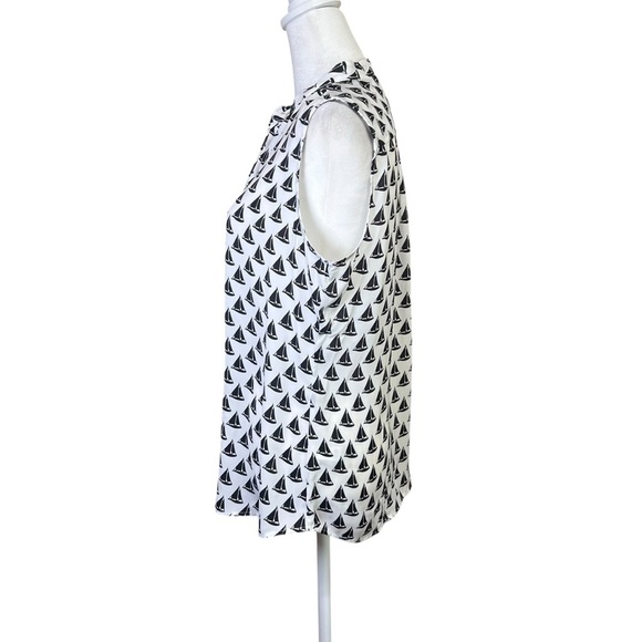 BANANA REPUBLIC Sailboat Nautical Sleeveless Button-Up Shirt Top Women’s Sz S - Picture 5 of 13